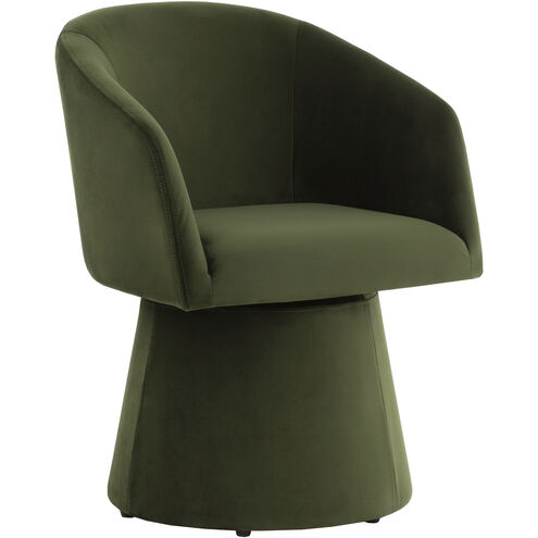 Etta Moss Green Swivel Dining Armchair in Copley Cognac